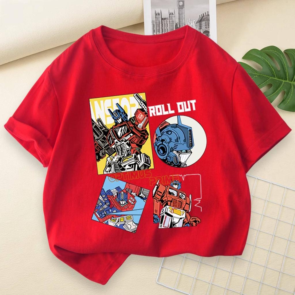 2026 Summer Robot Series Pattern 100 Cotton Printed Childrens TShirt Comfortable and Breathable