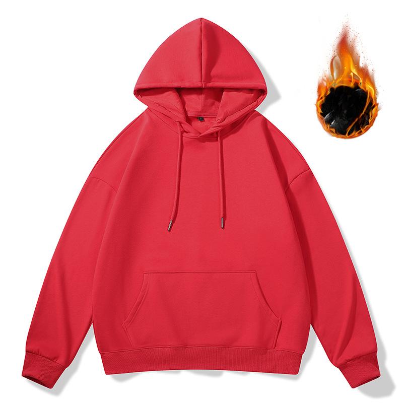 Мужская толстовка с капюшоном, осень-зима, новая, бархатная, модная, повседневная, свободная, трендовая, брендовая, из чистого хлопка, с длинными рукавами, мужские топы