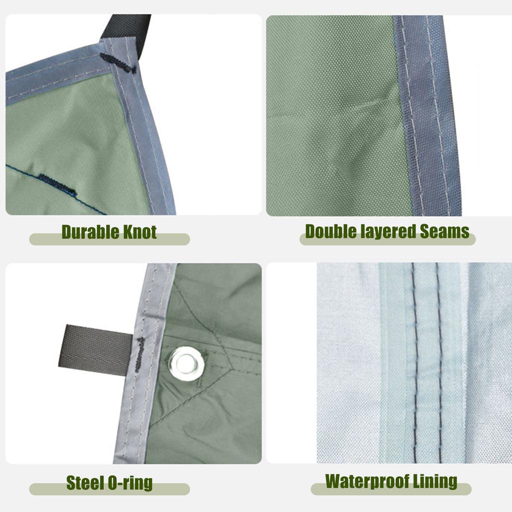 Парусный навес 10 x 10 футов, водонепроницаемый козырек от дождя и мухи, устойчивый к ультрафиолетовому излучению, сверхмощный навес для песка с