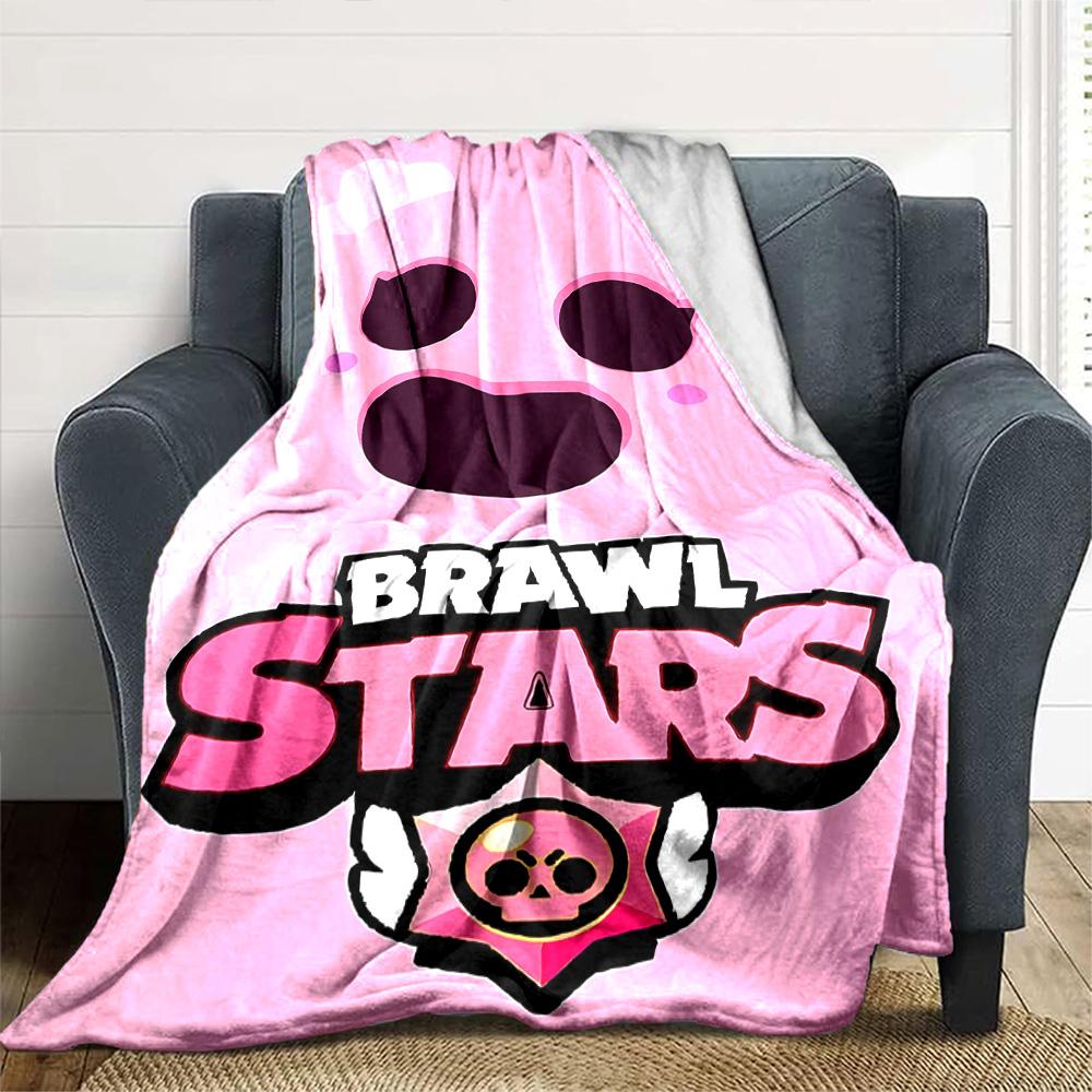 Плед Brawl Stars Удобный Подходит для Дивана Постельного Белья Офисного Кресла Всесезонное Использование Игривый Дизайн Подарок для Путешествий Дома Дней Рождения
