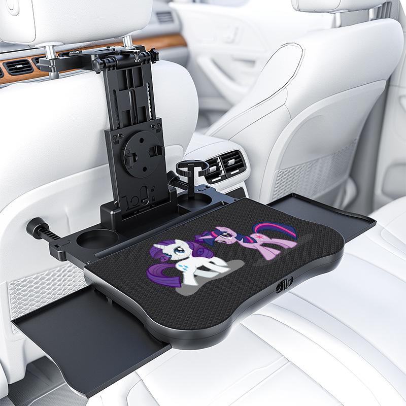 Luxury 360 Degree Rotating Multifunctional Car Dining Table ABS Folding Tray Cup Holder Beverage Rack Chair Back Interior Kits