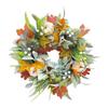 Autumn Maple Leaf Pumpkin Pine Cone Berry Wreath Simulated Wreath with Maple Leaf Pumpkin Pine Cone Berry Decor Halloween
