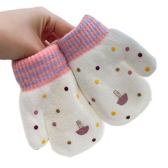 Kids Winter Gloves Cute Cartoon Plush Warm Gloves Fleece-Lined Thickened Windproof Gloves for Boys Girls Outdoor Playing