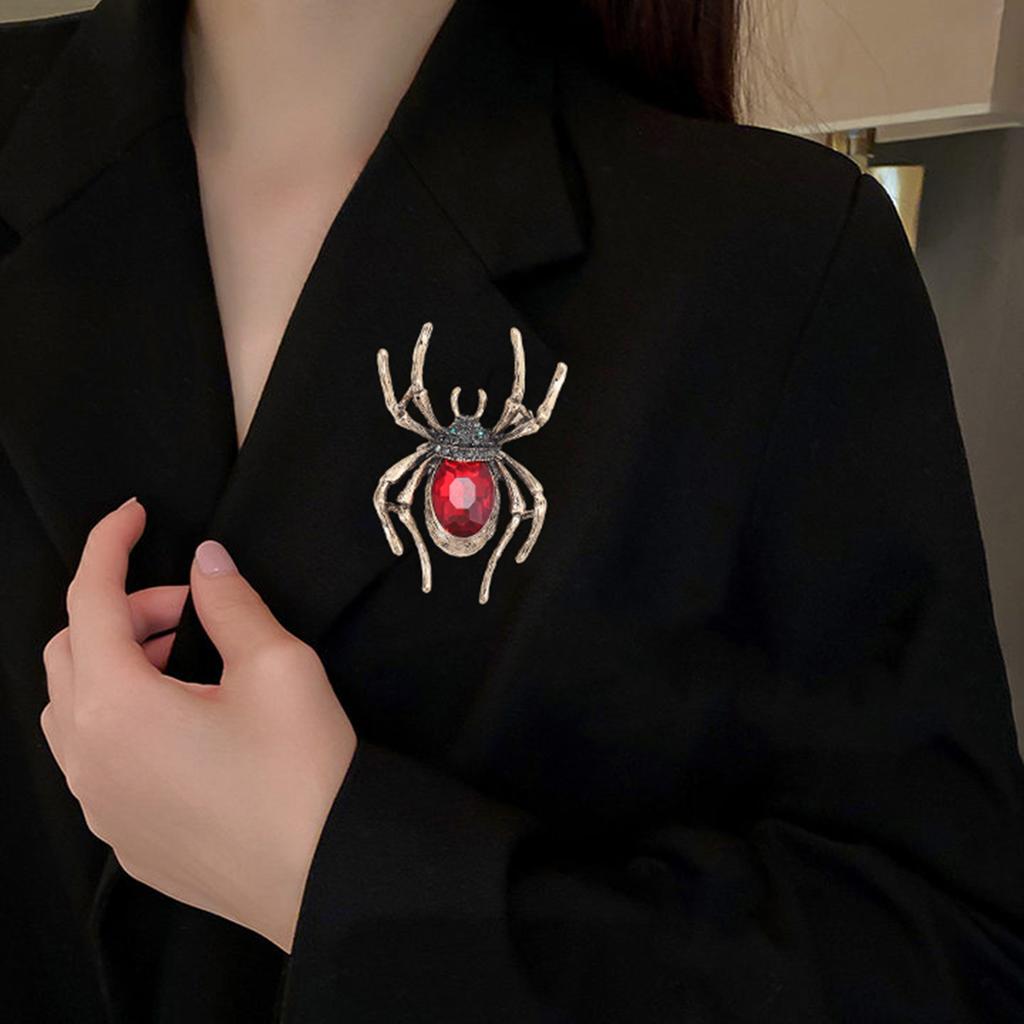 Ретро брошь-паук для женщин - эффектная булавка с искусственными кристаллами и стразами в виде насекомых, аксессуары для костюмов на Хэллоуин, ювелирный подарок