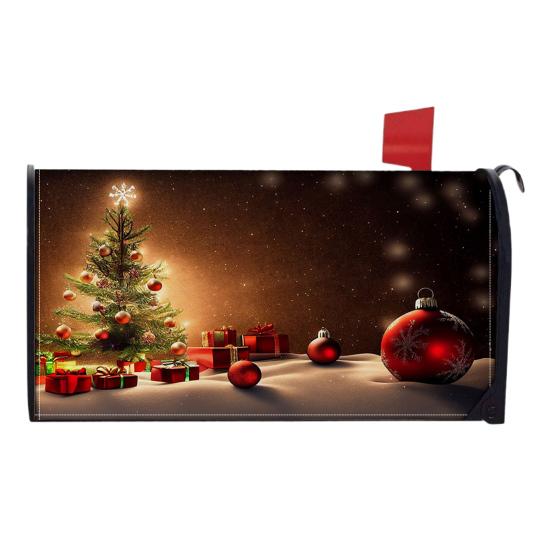 Зимний магнитный чехол для почтового ящика стандартного размера 18 x 21 дюйм Обёртки для почтового ящика с надписью «Счастливого Рождества»