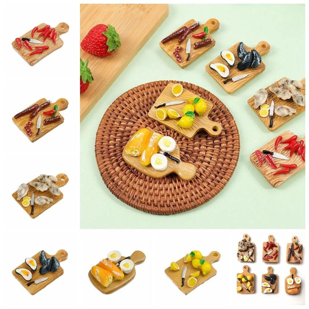 Симулятор разделочной доски Разделочная доска Мини Смола Пищевые игрушки Магнит на холодильник для кухни Декор для дома