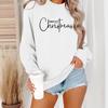 Women's Christmas Print Long-Sleeve Round Neck Pullover Sweater