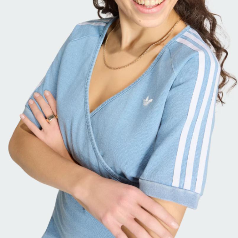 adidas Оригиналы Adilenium Сезон 5 Вязаное Спортивное Полосатое Короткое Рукавное Платье Женские платья KZ5056