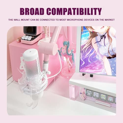 BOMGE Boom Arm Microphone Stand - Adjustable Heavy-Duty Suspension Boom Scissor Arm Stand with Cable Management Channel and Desk Clamp for Podcasting,