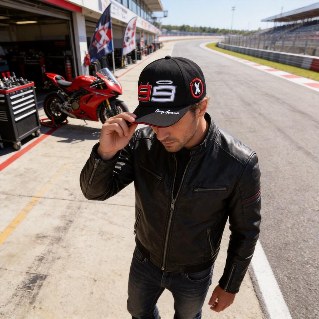 Бейсболка Lorenzo Signature с вышитым мотивом гоночного мотоцикла для мужчин и женщин