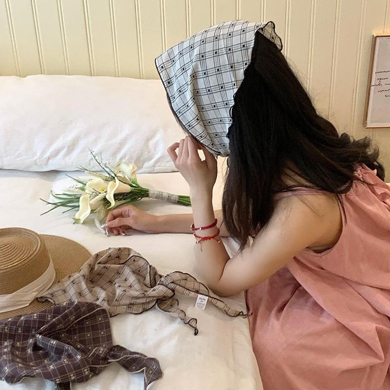 Headscarf Summer Women's Pastoral Spring and Summer Fashion Small Scarf Silk Scarf Tied Headband Triangle Scarf Scarf Women's Silk Scarf