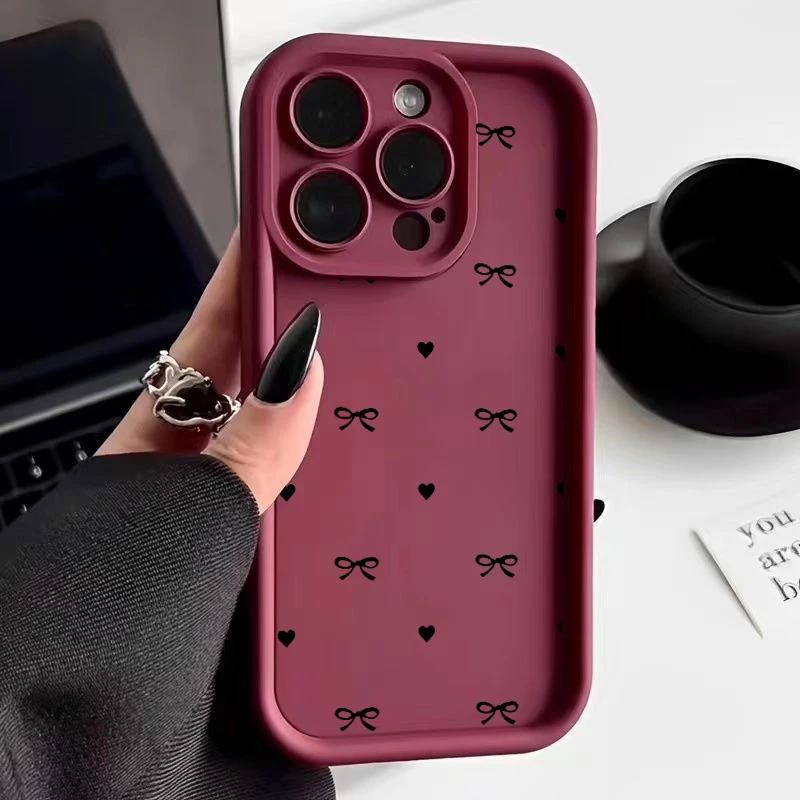 Чехол для телефона Realem C67 C63 C65 C55 C53 C51 C21Y C25Y C35 C30 C33 8i 11 8 12 Pro Plus 5G GT Master Мягкий Черный Чехол с Бантом