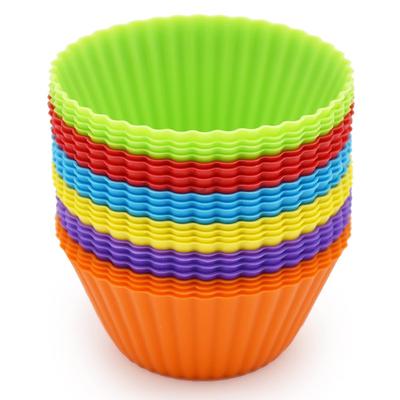 24 шт. силиконовые формочки для выпечки кексов многоразовые формочки для кексов антипригарные формочки для кексов держатели для оберток JT129