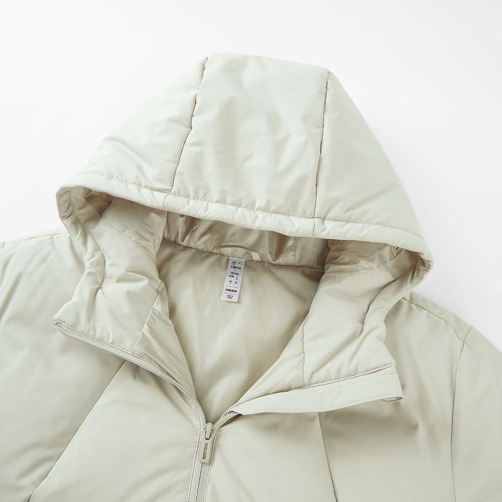 Adidas Windproof Warm Fashion Hooded Down Jacket Unisex Jacket Light-Green JL9617