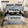 Счастливый Кемпинг Пододеяльник Квин Мультяшный Караван Кемпинг Постельный Комплект Фермерский Стиль 3D Чехол для Одеяла с Наволочками