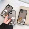 Роскошный Забавный Милый Чехол-Скелет Череп Кошка для iPhone X XS XR 16 15 14 13 12 11 Pro Max SE2 7 8 Plus Ударопрочная Задняя Крышка Funda