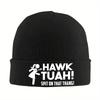 Кепка с вышивкой Hawk Tuah, осенне-зимняя, теплая, унисекс, акриловая вязаная кепка