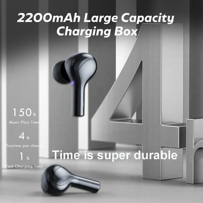 Écouteurs sans fil Bluetooth 278 TWS 5.0, oreillettes stéréo 9D pour sport, étanches, avec micro, boîte de charge [1B51EC4]