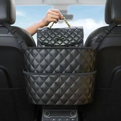 Сетка для хранения на среднем сиденье автомобиля, большая вместительная кожаная сумка, сумка для хранения на спинке сиденья, сумка для хранения принадлежностей для спинки автомобильного кресла, подвесная сумка для вещей