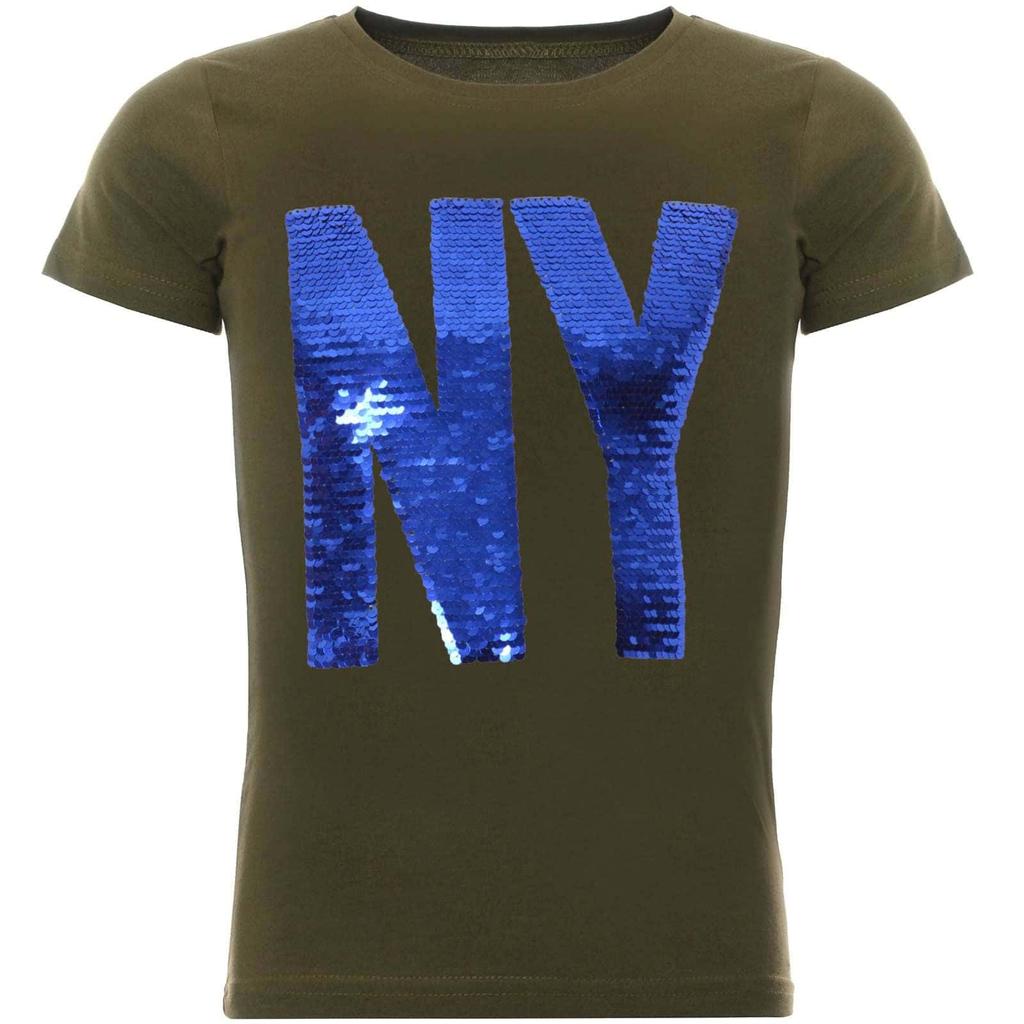 Двусторонняя футболка с пайетками для мальчика и великолепным мотивом