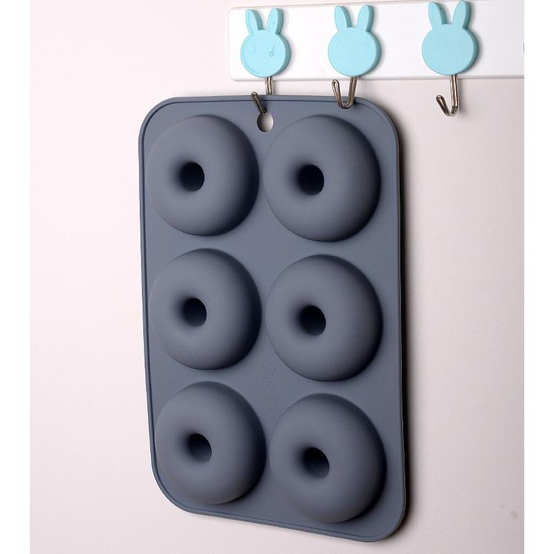 Donut Pan Silicone Baking Mold 6 Cup Non-Stick Silicone Donut Mold Make Perfect Donut Cake Biscuit Bagels BPA FREE