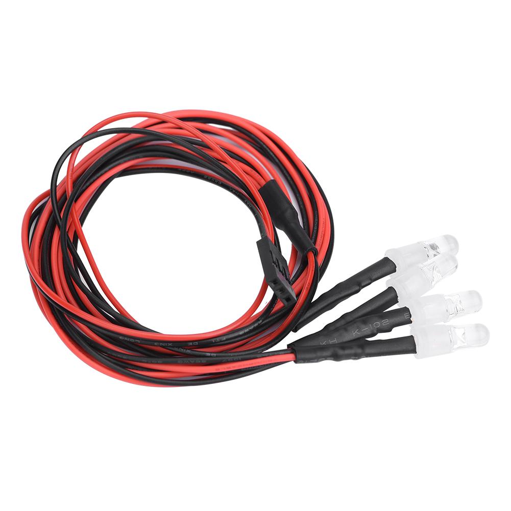 4PCS 5mm Headlights RC Accessory LED Lights for Model Drift Car Vehicle (3# Colors Light)