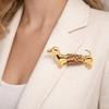 Luxury Cute Dog Brooch Retro Animal Lapel Pin Vintage Sausage Dog Brooch  Suit Accessories