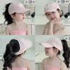 Bow Embroidery Cap Girls' Anti-uv Baseball Hat with Bow Embroidery Ponytail Hole for Outdoor Activities School Outings Girls