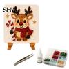 Family Activity Kit Christmas Mosaic Art Kit, DIY Sea Glass Santa Creative Leisure Projects Reindeer Artwork Craft for Home Decor, Handmade