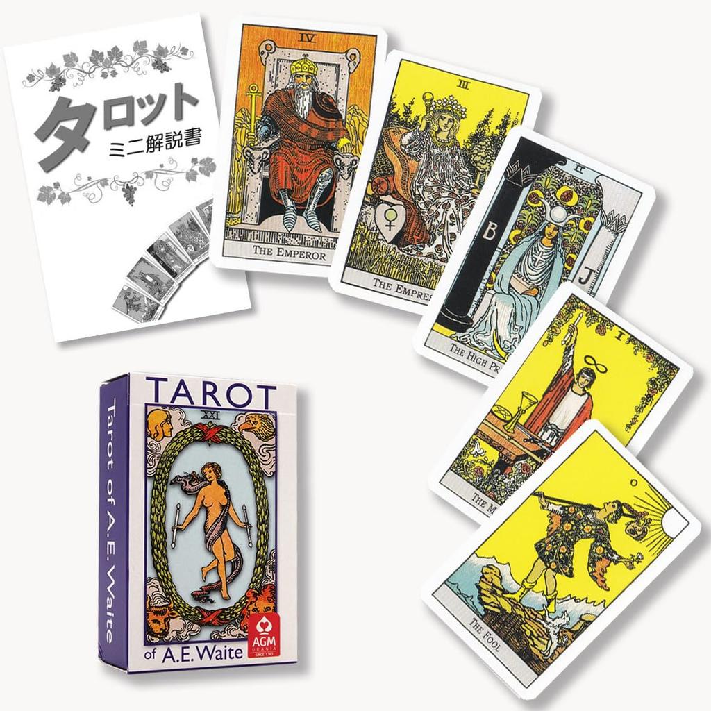 Rider Waite Tarot Blue Edition Mini Tarot of Waite Blue Mini Tarot Fortune Telling Method Japanese Instruction Manual Included Genuine 78 Cards Mini