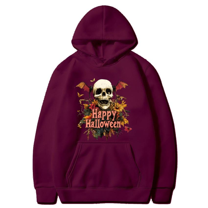 Зимнее флисовое худи на Хэллоуин, красивое худи с принтом в уличном стиле, мужское и женское, повседневное теплое худи с длинным рукавом