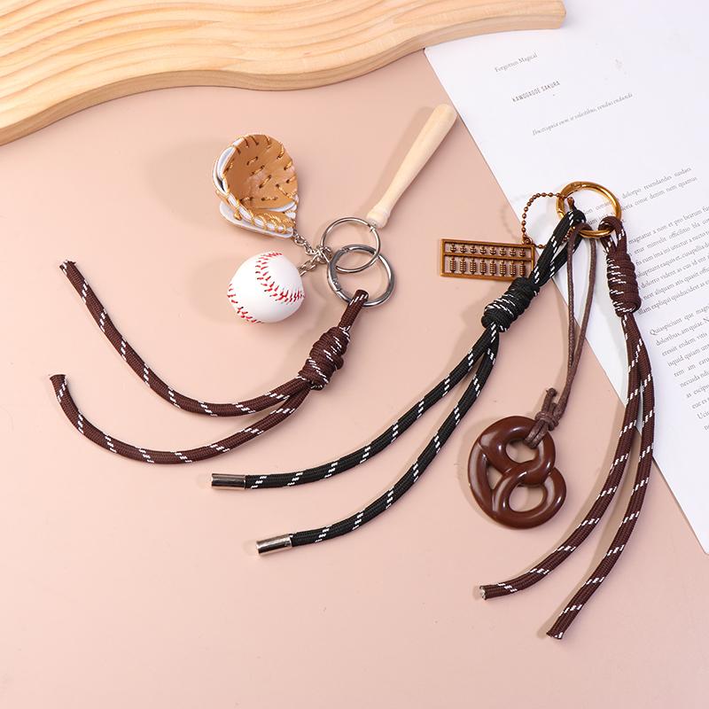 Брелок для ключей Ins Braided Rope Baseball, креативный спортивный брелок, модный брелок для ключей из плетеной веревки, подвеска для сумки для девочек, аксессуары для ключей