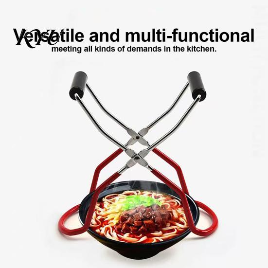 Kitchen Accessory for Hot Dishes Stainless Steel Canning Tongs, Multipurpose Jar Lifter Plate Bowl Ergonomic Tongs Gripper, Non Slip Heat Resistant