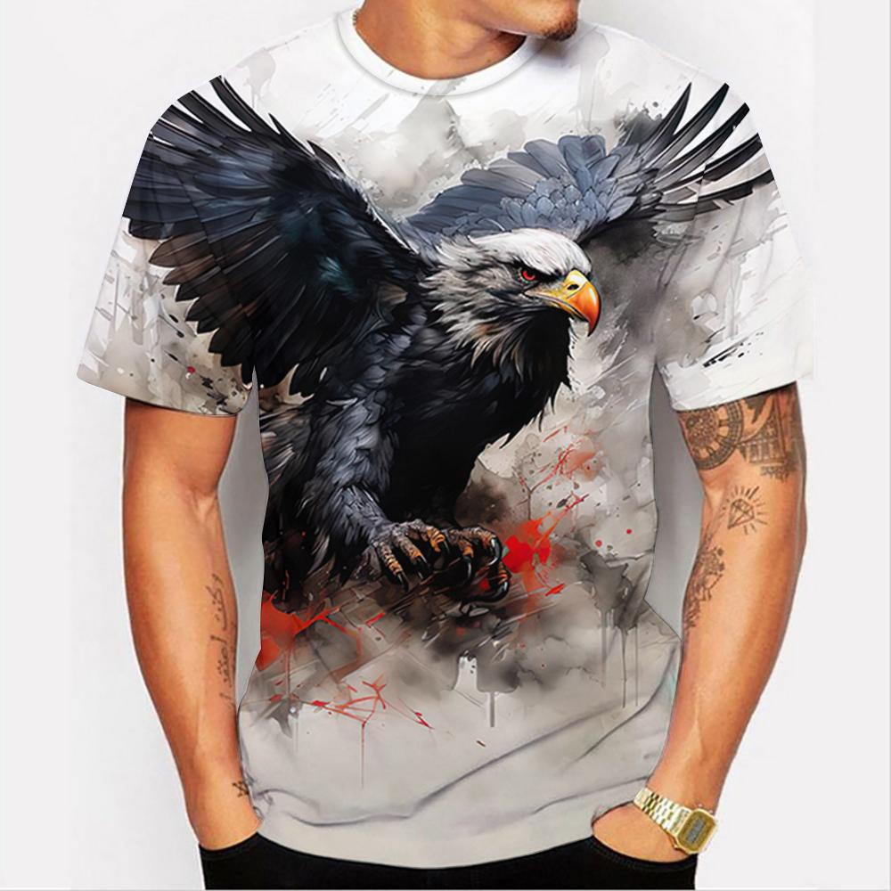 American Eagle Graphics T-Shirt For Men 3D Print Tees Animal Camisetas Pattern Short Sleeve Tops Summer Casual Men's Clothing