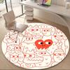 1pc Heart Characters Office Round Area Rug, Indoor Mat Suitable ForOffice, Under Office Chairs Bedroom Living Room Home Decor, Room Decot123