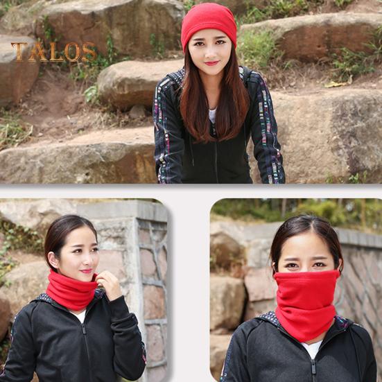 Women Scarf Thick Warm Elastic Knitted Anti-slip Multifunctional Lightweight Windproof Unisex Cycling Piled Neck Warmer Headband Hat Winter Neck Wrap