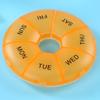 7 Grids Seven Days Pill Case Round Pill Dispenser Portable Tablet Container  for Home&Travel