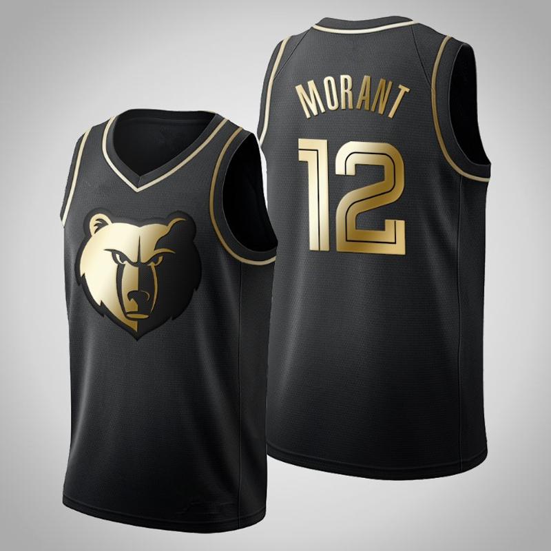 High Quality NBA Grizzlies 12 Morant Embroidered Basketball Shirt