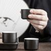 Black Ceramic Teacup Handmade Porcelain Tea Cup  Tea Accessories Home Master Cup Portable Tea Set Meditation Cup