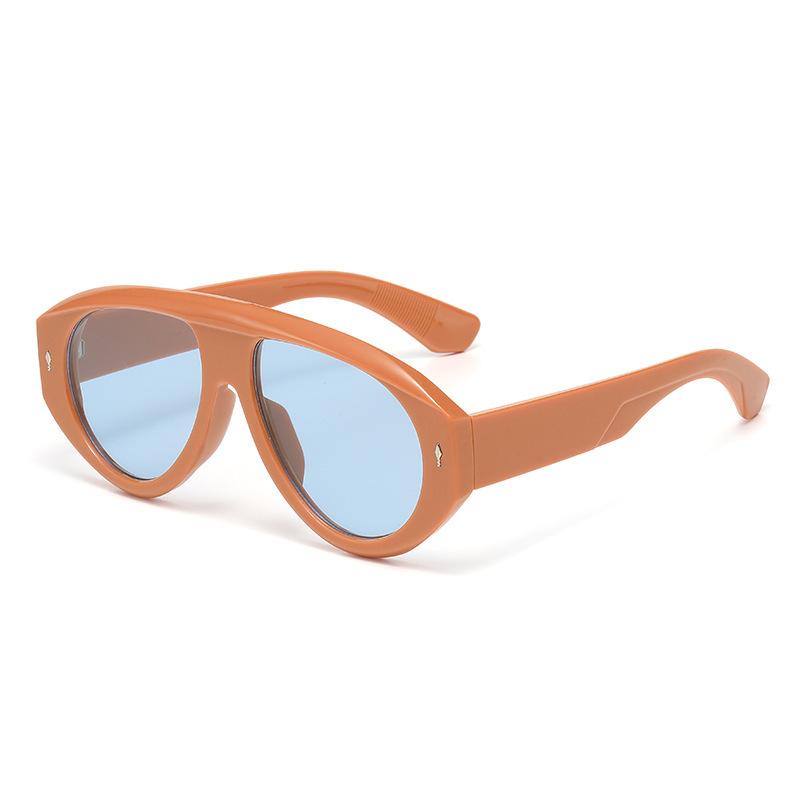 New pilot sunglasses men's high-end rice nail sunglasses European and American red frame women's sunglasses