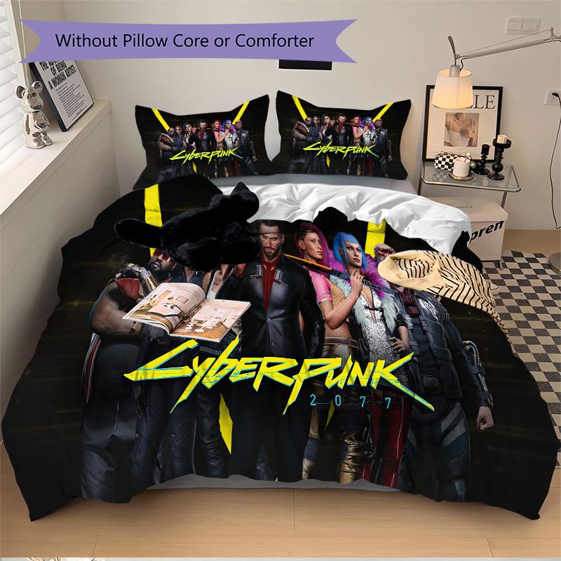 Cyberpunk Characters Print 3Pcs Bedding Setduvet Cover With 2 Bedropillowcase Home Birthday Gift