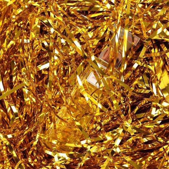 Мятая бумага Отличная декоративная пластиковая измельченная бумага Искрящаяся красная серебряная измельченная бумага Наполнитель Мятая бумага для фестиваля