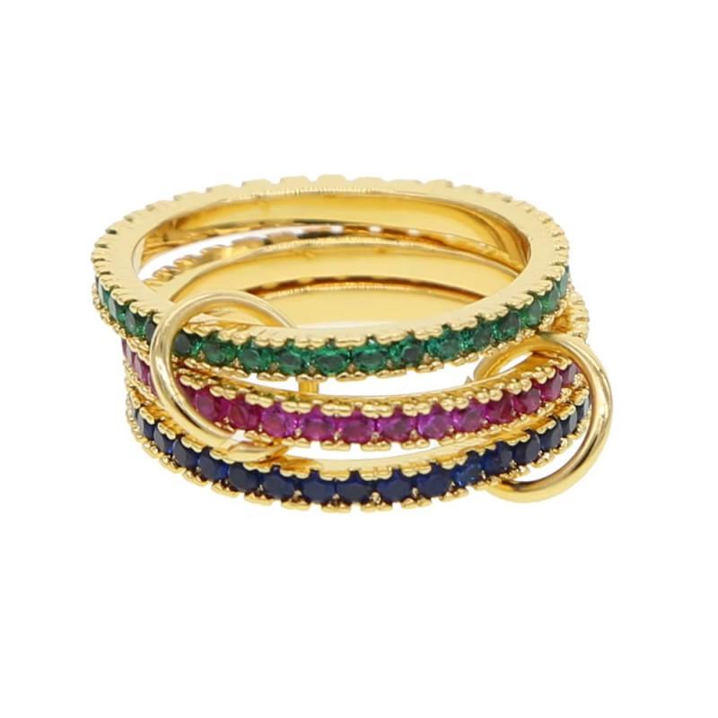 Stackable Zircon Rings Set High Quality Versatile Creative Womens Finger