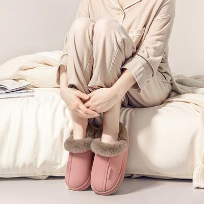 Водонепроницаемые хлопковые тапочки женские осенне-зимние новые домашние комнатные термо-сумка и толстая подошва нескользящие хлопковые туфли мужские