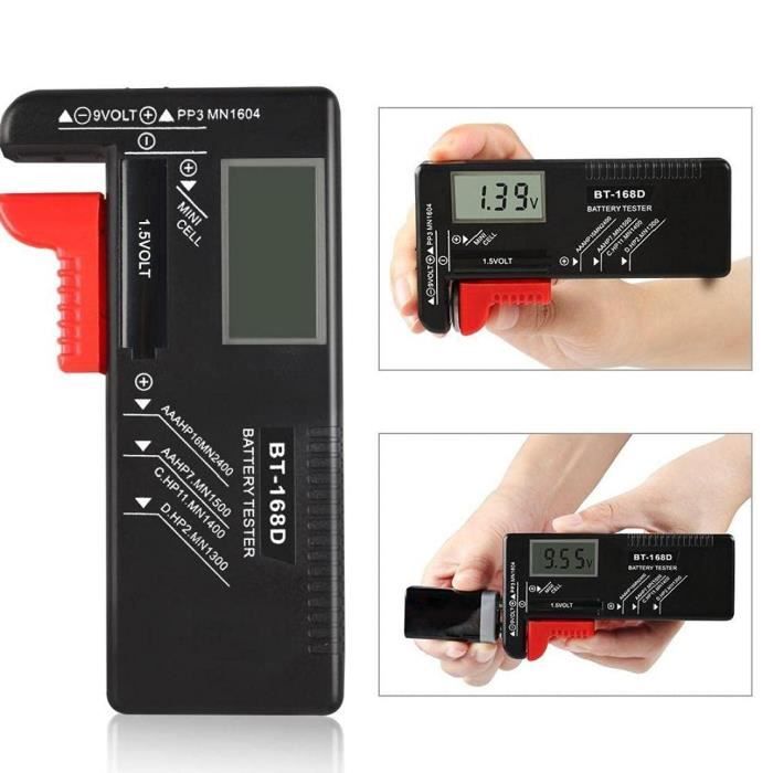 Testeur de batterie Vérificateur, moniteur testeur universel pour piles AA AAA C D 9V 1.5V piles bouton - Autonomie de la batt288