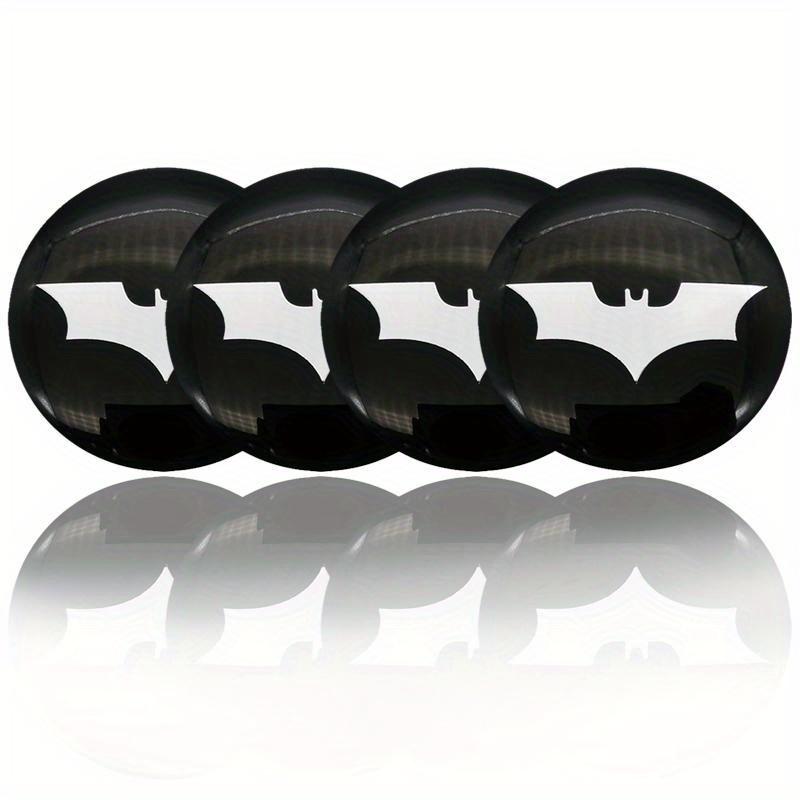 4pcs of Bat Pattern Car Hub Center Cover Badge Sticker for Honda Mazda Benz BMW Toyota Ford Dodge Chevrolet and Other Car Modification Accessories