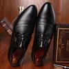 Mens Dress Shoes Lace Up Fashion Pointed Toe Men's Business Casual Shoes Black Leather Oxfords Wedding Shoes Men Big Size 49 50