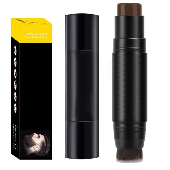 Карандаш для заполнения бороды для мужчин, естественный вид, долговечный, водостойкий, устойчивый к поту, усики, брови, портативная 2-в-1 двухсторонняя кисть для заполнения бороды