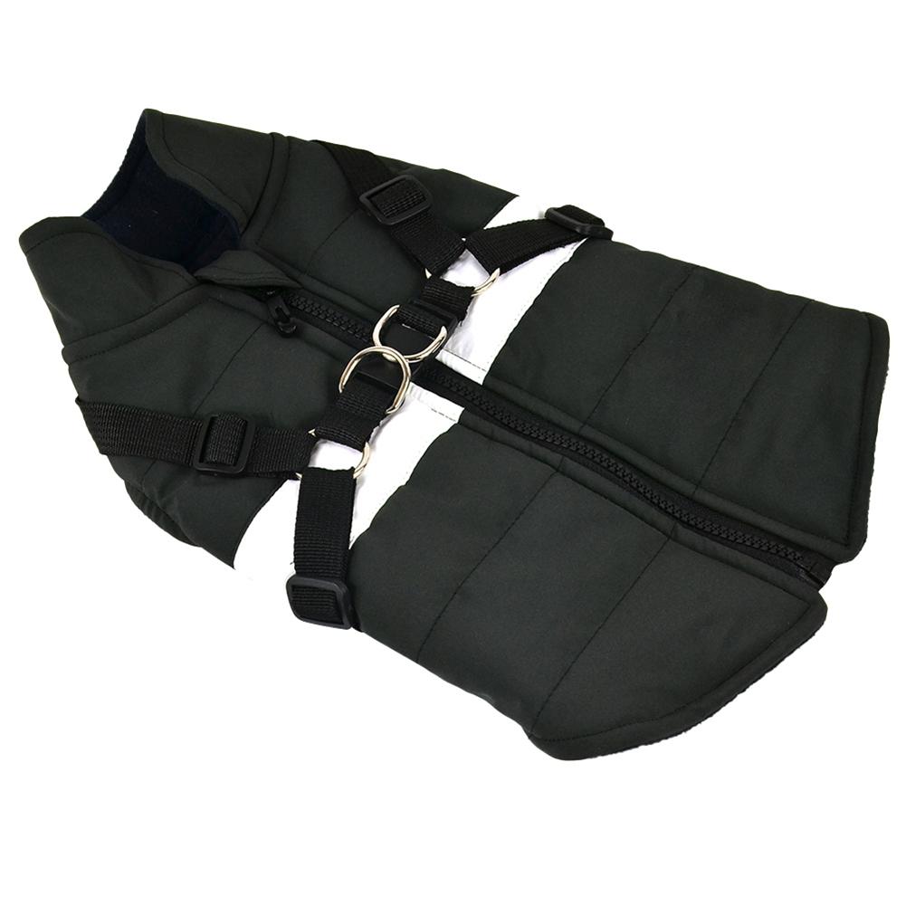 Куртка для домашних собак со шлейкой, зимняя теплая одежда для собак, водонепроницаемое пальто для больших собак, наряды для лабрадоров, чихуахуа, французских бульдогов