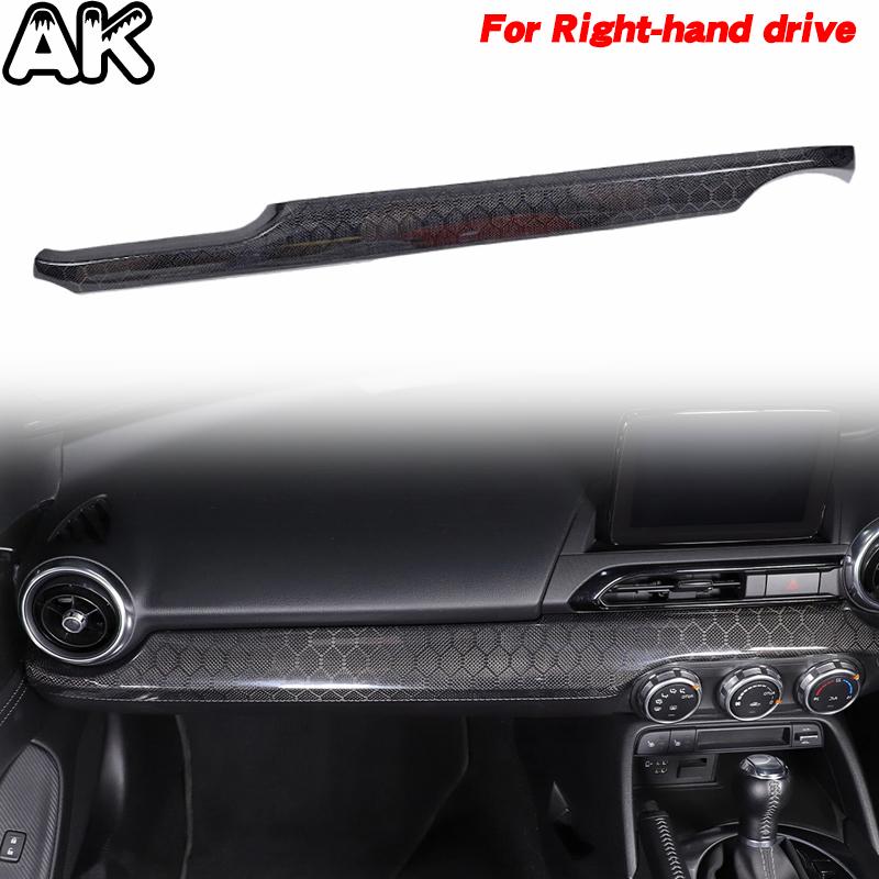 For Mazda MX-5 ND Miata 2016-2026 Real Carbon Fiber Car Center Console Dashboard Gear Shift Kit Cover Interior Accessories L/RHD